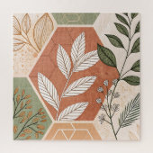 Minimalistische geometrische en botanische puzzel  (Verticaal)