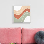Minimalistische geometrische golfwandkunst - Scand Canvas Afdruk (Insitu (Woonkamer))