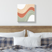 Minimalistische geometrische golfwandkunst - Scand Canvas Afdruk (Insitu (Slaapkamer))