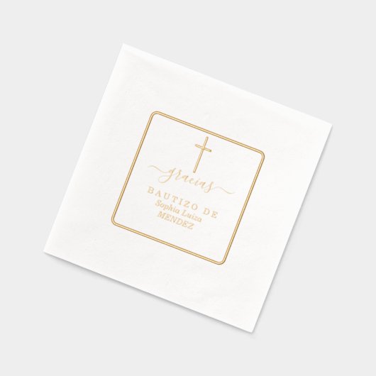 Minimalistische geometrische gouden echte Folie do Folie Servetten (Links)