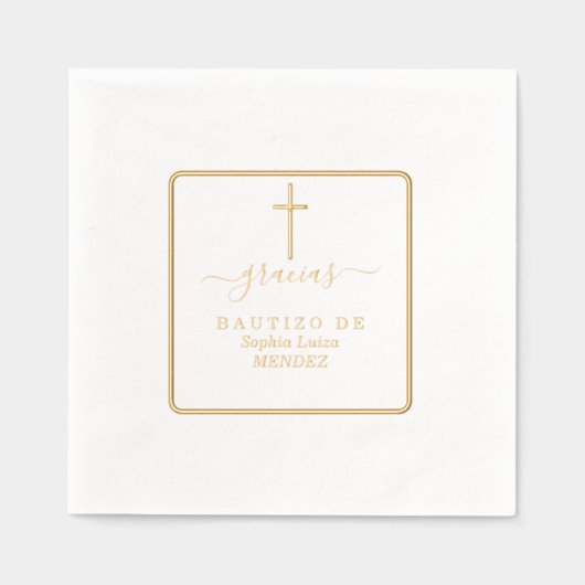 Minimalistische geometrische gouden echte Folie do Folie Servetten (Voorkant)