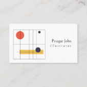 Minimalistische Geometrische Illustrator Moderne C Visitekaartje (Voorkant)