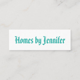 Minimalistische Geometrische Kalligrafie Turquoise Mini Visitekaartje