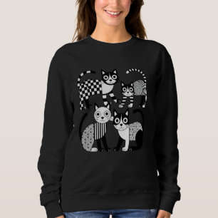 Minimalistische Geometrische Kat Abstract Kattig C Trui