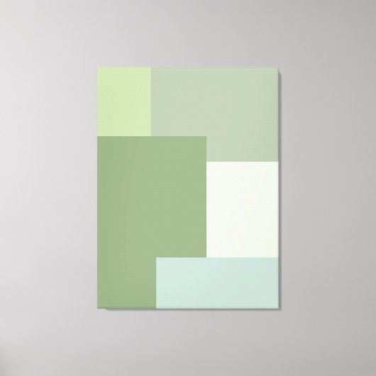 Minimalistische geometrische kleurblok Sage Green  Canvas Afdruk (Voorkant)