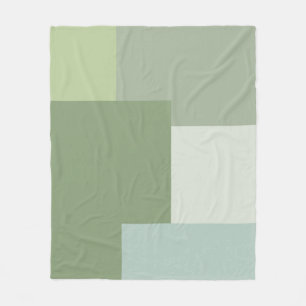Minimalistische geometrische kleurblok Sage Green  Fleece Deken