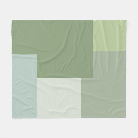 Minimalistische geometrische kleurblok Sage Green  Fleece Deken (Voorkant (Horizontaal))