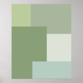 Minimalistische geometrische kleurblok Sage Green  Poster (Voorkant)