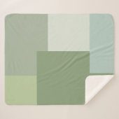 Minimalistische geometrische kleurblok Sage Green Sherpa Deken (Voorkant (horizontaal))