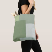 Minimalistische geometrische kleurblok Sage Green  Tote Bag (Dichtbij)