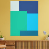 Minimalistische geometrische kleurenblok Blauw Gro Canvas Afdruk (Insitu (Woonkamer))