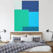 Minimalistische geometrische kleurenblok Blauw Gro Canvas Afdruk (Insitu (Slaapkamer))