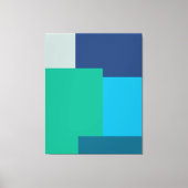 Minimalistische geometrische kleurenblok Blauw Gro Canvas Afdruk (Voorkant)
