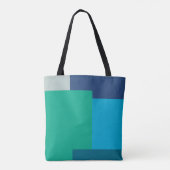 Minimalistische geometrische kleurenblok Blauw Gro Tote Bag (Achterkant)