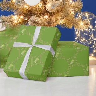 Minimalistische geometrische Matcha latte kop naad Cadeaupapier