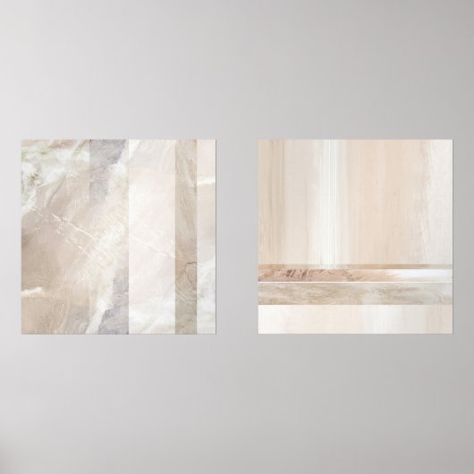 Minimalistische geometrische neutrale Abstracte af Muurkunst Sets (Voorkant)