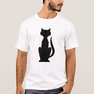 Minimalistische geometrische omtrek van de kat t-shirt