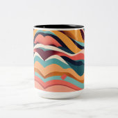 Minimalistische geometrische patronen - tweetonige tweekleurige koffiemok (Center)