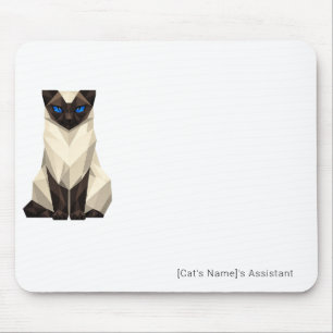 Minimalistische geometrische Siamese kat kantoor m Muismat