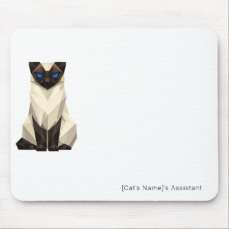 Minimalistische geometrische Siamese kat kantoor m Muismat