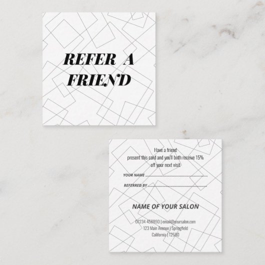 Minimalistische geometrische verwijzing Kaarten (Voorkant / Achterkant)