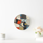 Minimalistische geometrische vogels ronde klok (Huis)
