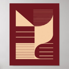Minimalistische geometrische vormen op een donkerr poster