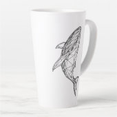Minimalistische Geometrische Wal Beker Latte Mok (Rechterhoek)