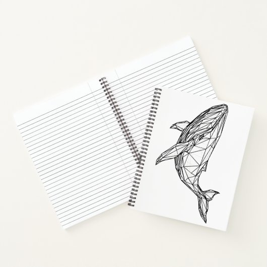 Minimalistische Geometrische Wal Notitieboek (Binnen)