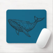 Minimalistische geometrische walvis muismat (Met muis)