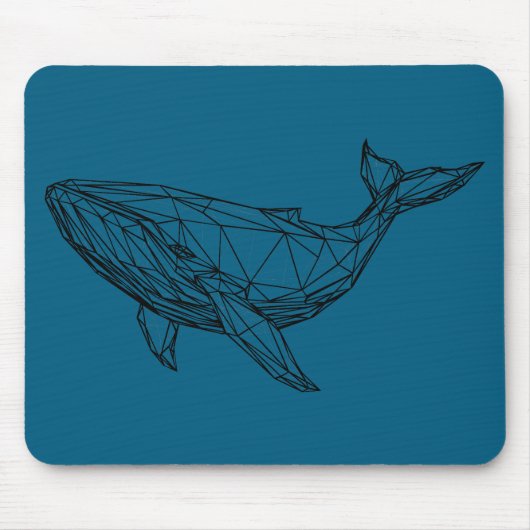 Minimalistische geometrische walvis muismat (Voorkant)