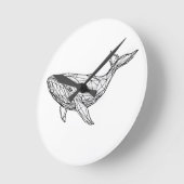 Minimalistische geometrische walvis wandklok (Hoek)