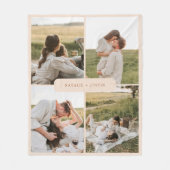 Minimalistische gepersonaliseerde 4 paar foto's Co Fleece Deken (Voorkant)