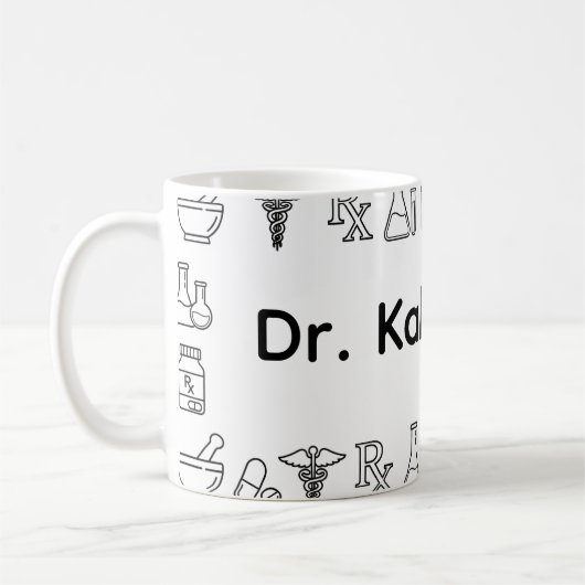 Minimalistische Gepersonaliseerde Apotheker Mok (Links)