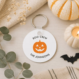 Minimalistische Gepersonaliseerde Boo Crew Hallowe Sleutelhanger