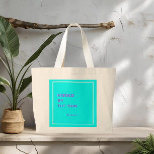 Minimalistische Gepersonaliseerde Door De Zon Geku Grote Tote Bag