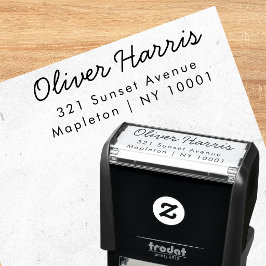 Minimalistische gepersonaliseerde familieadresstem zelfinktende stempel