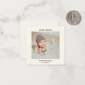 Minimalistische gepersonaliseerde foto kerst Kaart Notitiekaartje (Voorkant / Achterkant in situ)