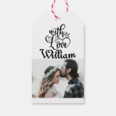 Minimalistische gepersonaliseerde foto-Valentijnsd Cadeaulabel (Achterkant)