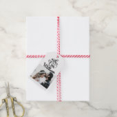 Minimalistische gepersonaliseerde foto-Valentijnsd Cadeaulabel (Met Touw)