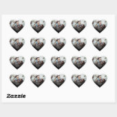 Minimalistische gepersonaliseerde fotonaam datum hart sticker (Vel)