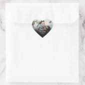 Minimalistische gepersonaliseerde fotonaam datum hart sticker (Tas)