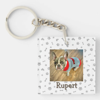 Minimalistische gepersonaliseerde hondenliefhebber sleutelhanger