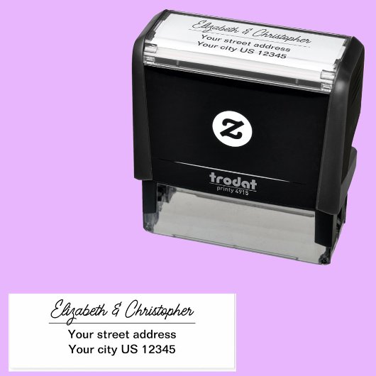 Minimalistische gepersonaliseerde koppels retourad zelfinktende stempel