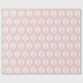 Minimalistische gepersonaliseerde Logo Pink Cadeaupapier (Vlak)