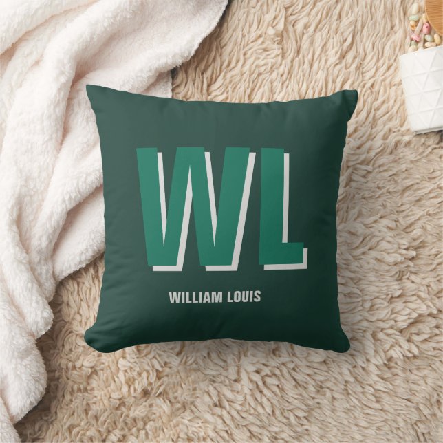Minimalistische gepersonaliseerde monogram in smar kussen (Deken)