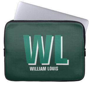 Minimalistische gepersonaliseerde monogram in smar laptop sleeve