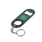 Minimalistische gepersonaliseerde monogram in smar mini flessenopener (Achterkant Gekanteld)