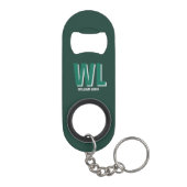Minimalistische gepersonaliseerde monogram in smar mini flessenopener (Achterkant)