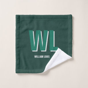 Minimalistische gepersonaliseerde monogram in smar washandje